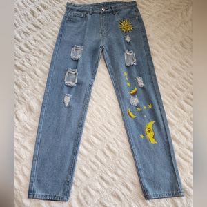 NWOT Men's Painted Blue Jeans